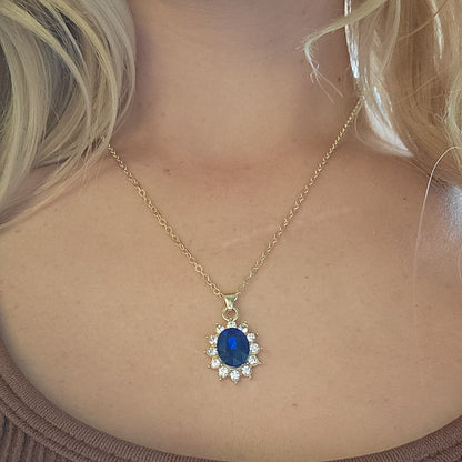 Blue Sapphire Sun Necklace