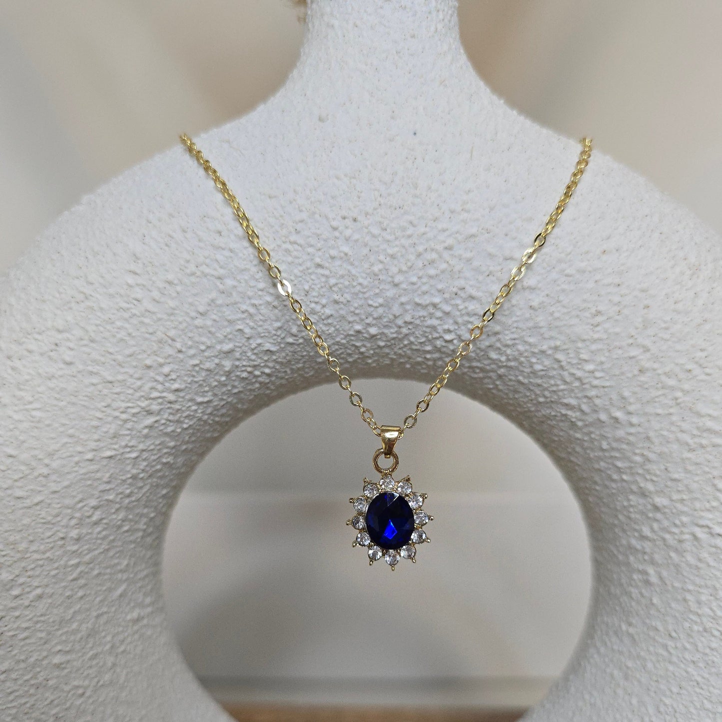 Blue Sapphire Sun Necklace