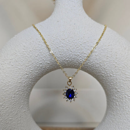 Blue Sapphire Sun Necklace