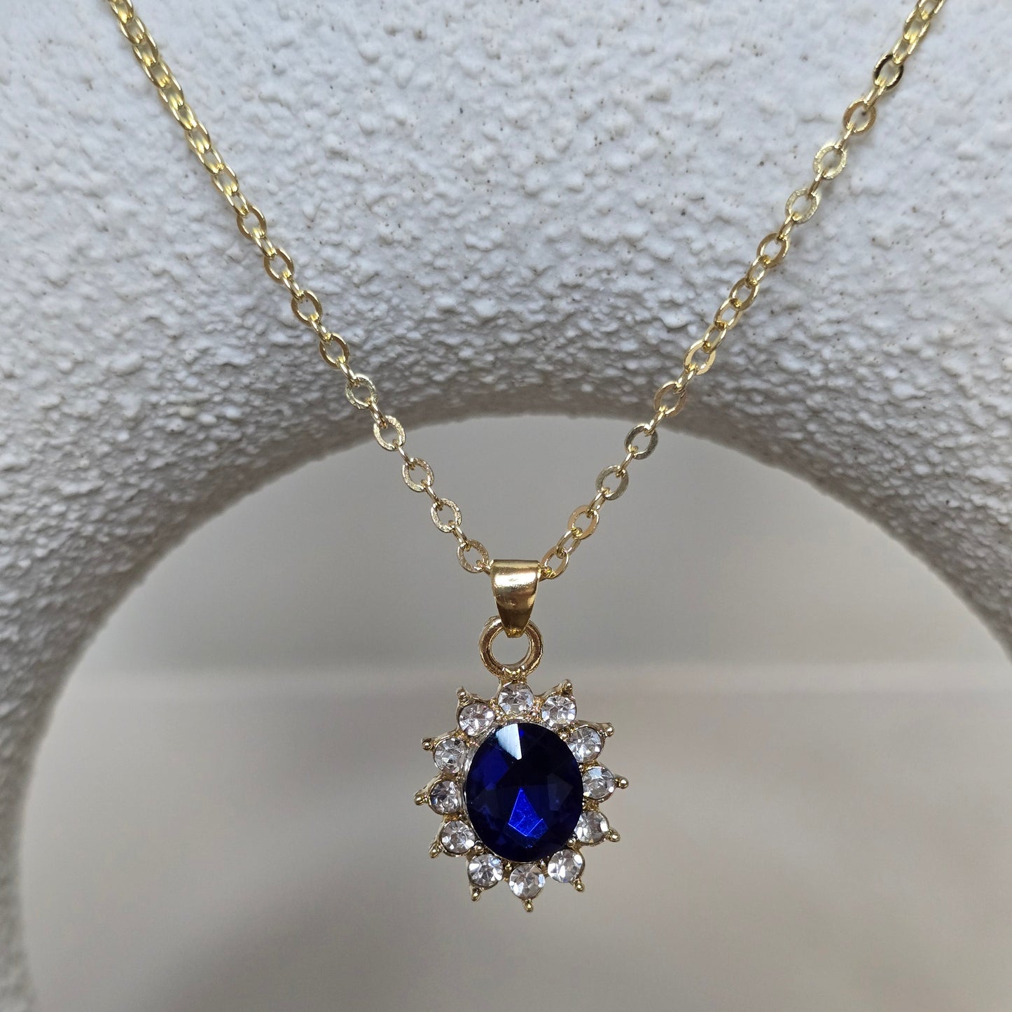 Blue Sapphire Sun Necklace