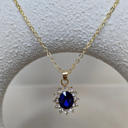 Blue Sapphire Sun Necklace