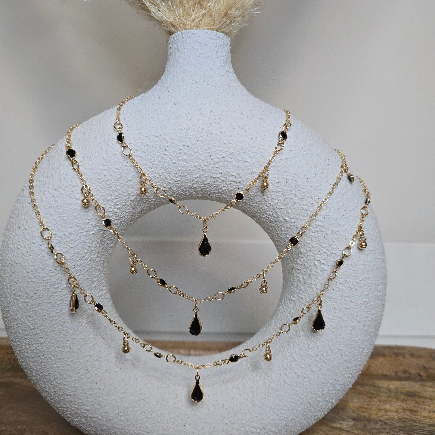 Teardrop Rhinestone Multilayer Necklace