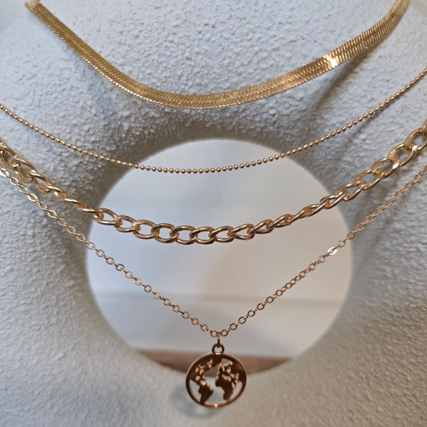 Travel Globe Gold Pendant Necklace