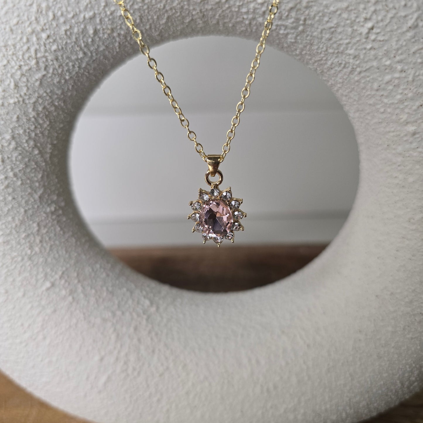 Pink Diamond Rhinestone Necklace