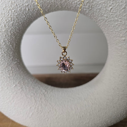 Pink Diamond Rhinestone Necklace