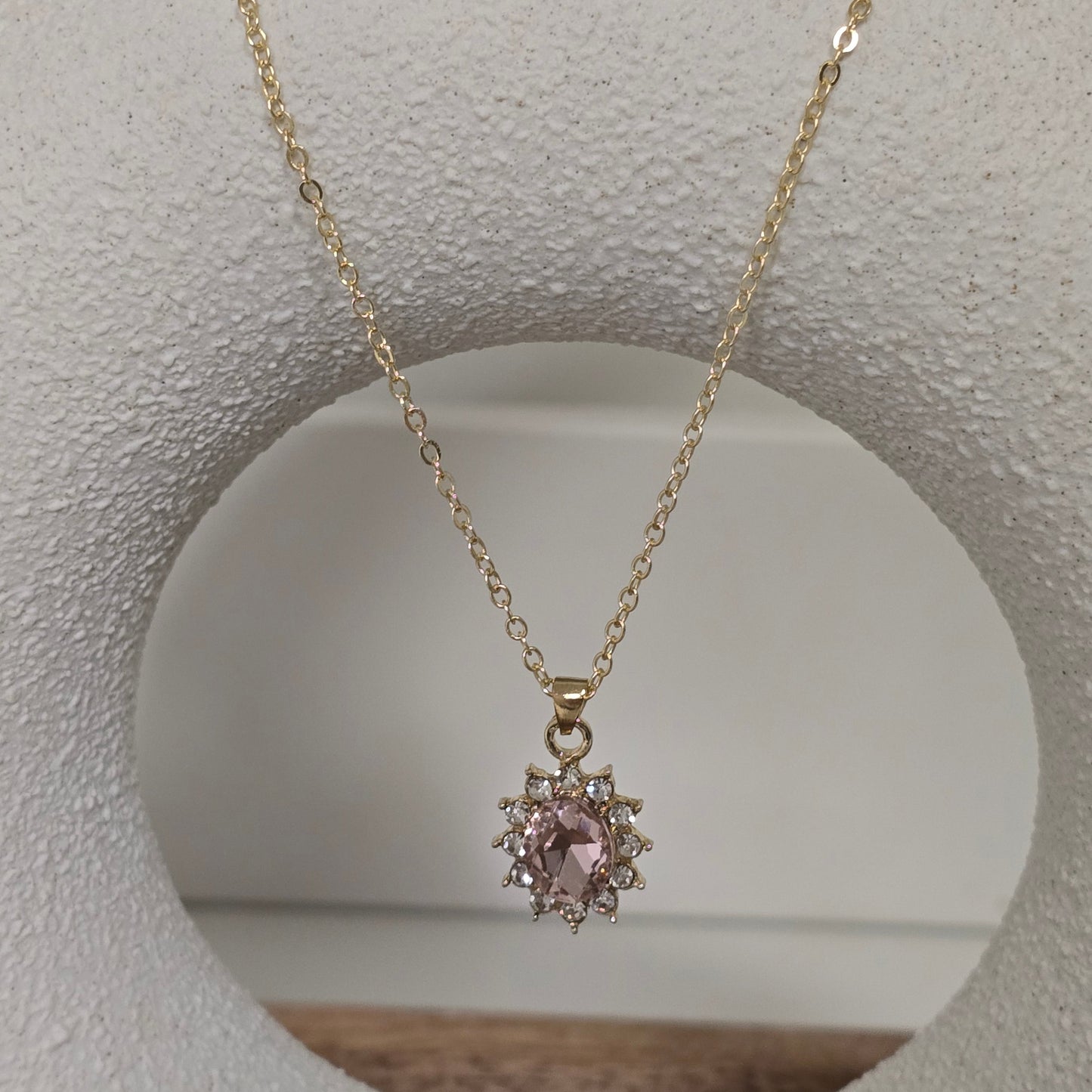Pink Diamond Rhinestone Necklace