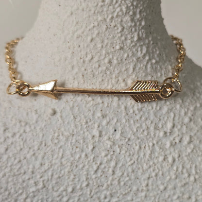 Arrow and Rhinestone Gold Bracelet Set