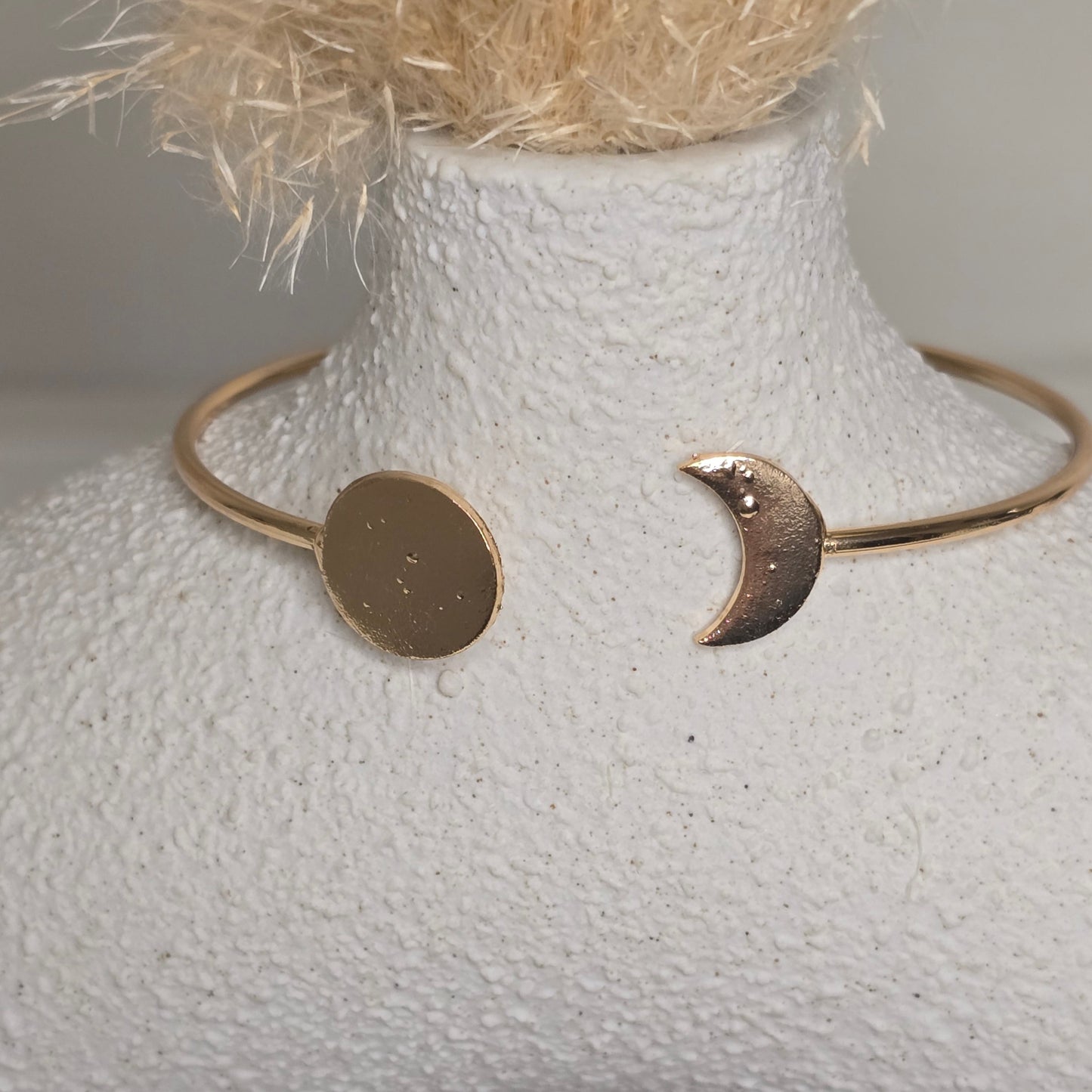 4 Piece Leaf and Moon Gold Bracelets