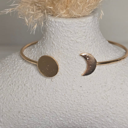 4 Piece Leaf and Moon Gold Bracelets