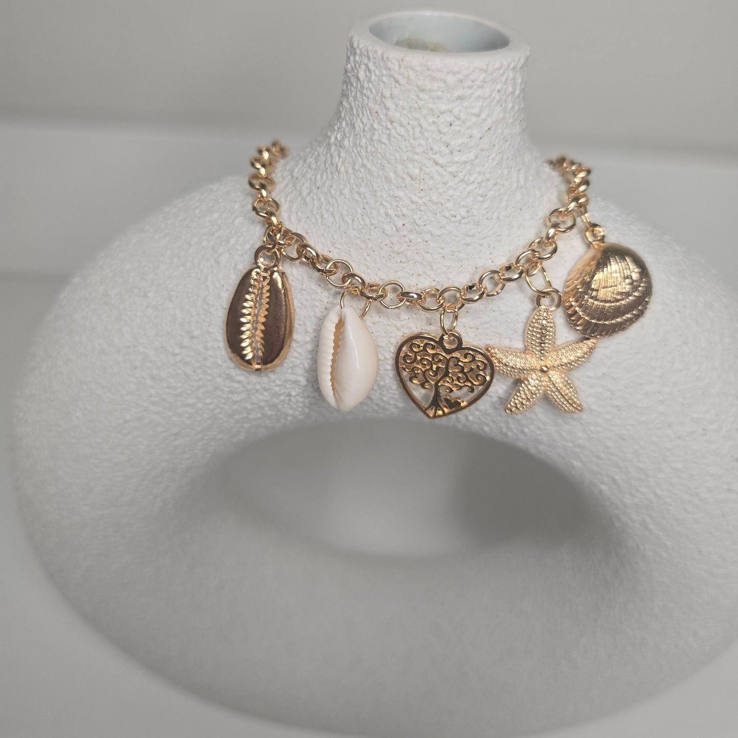 Seashell with Tree of Life Charm Bracelet