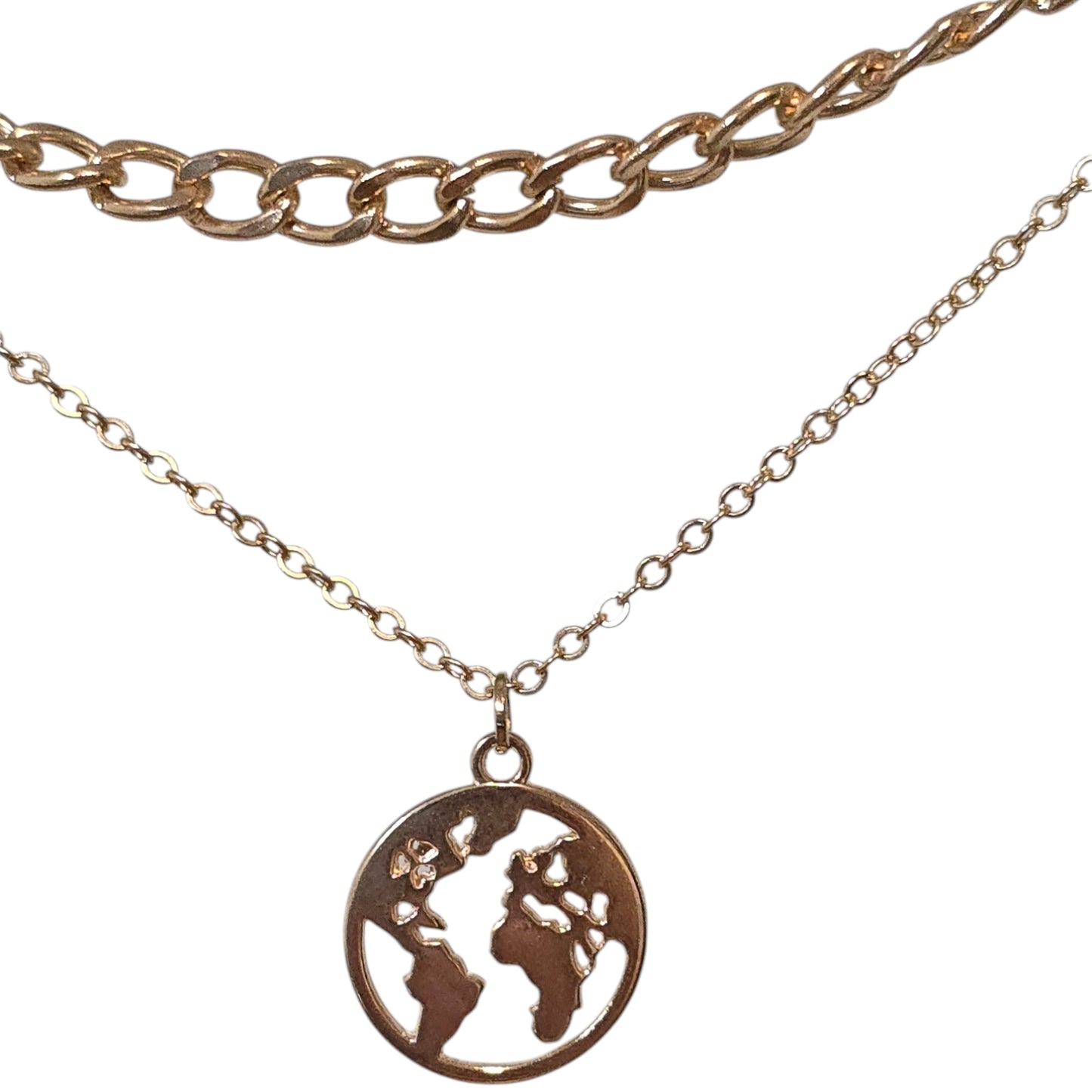 Travel Globe Gold Pendant Necklace