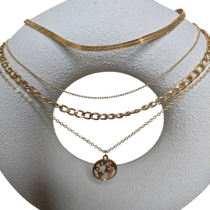 Travel Globe Gold Pendant Necklace