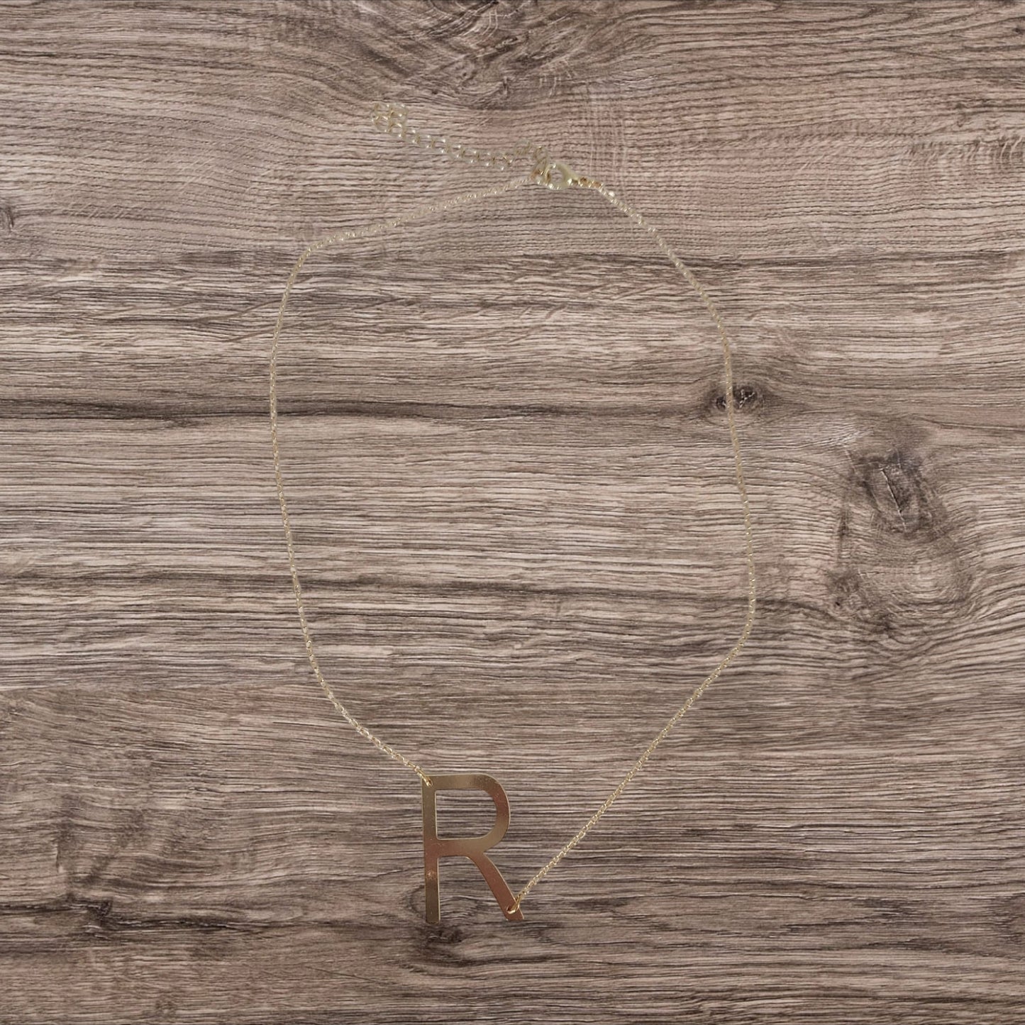 Monogram Necklace with Slanted Letter