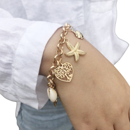 Seashell with Tree of Life Charm Bracelet