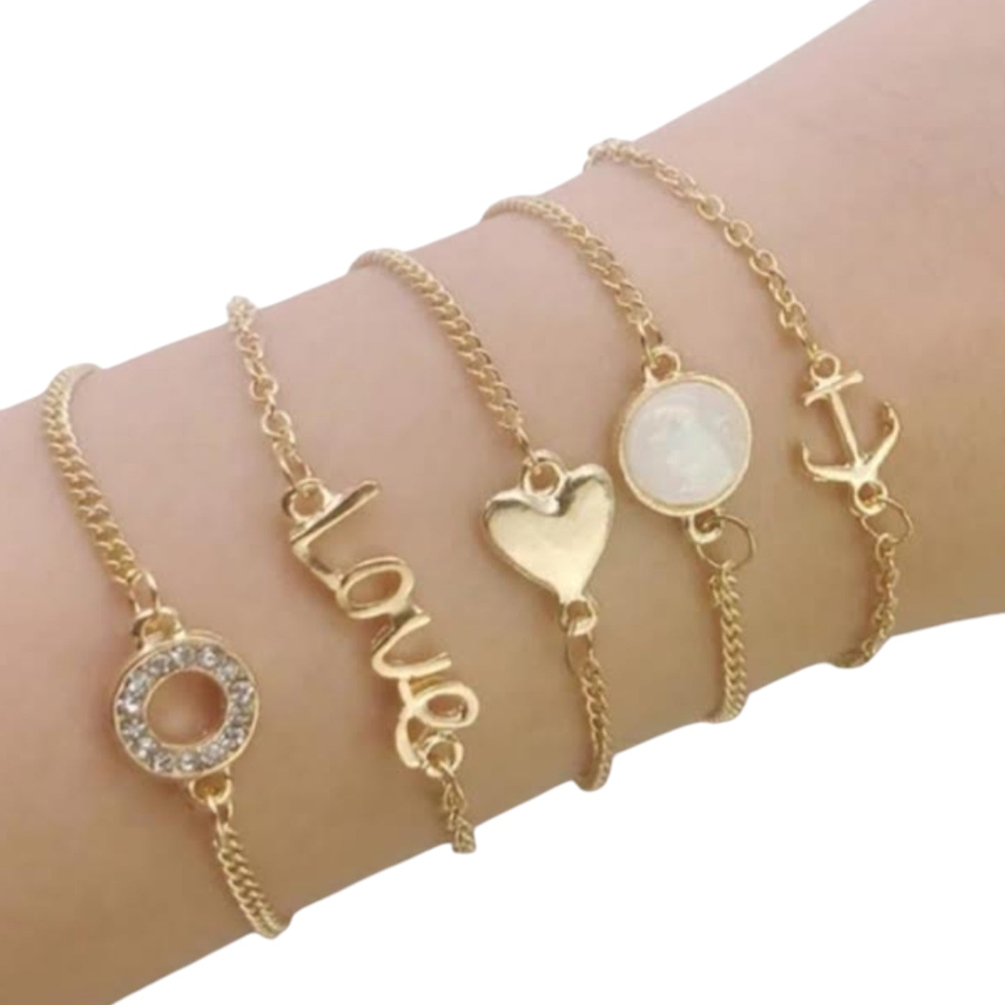 Love Gold Bracelet Set