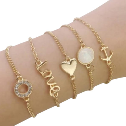 Love Gold Bracelet Set