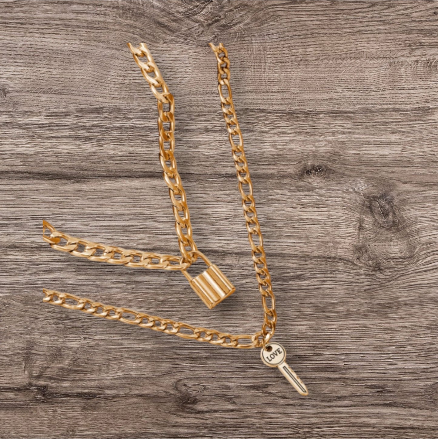Love Key and Lock Chain