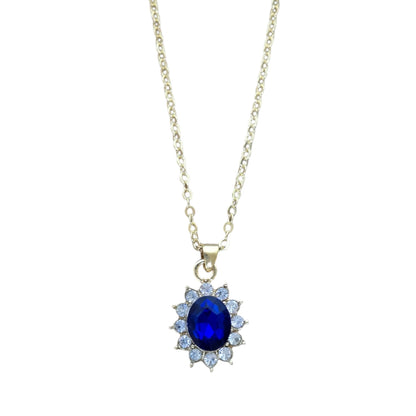 Blue Sapphire Sun Necklace