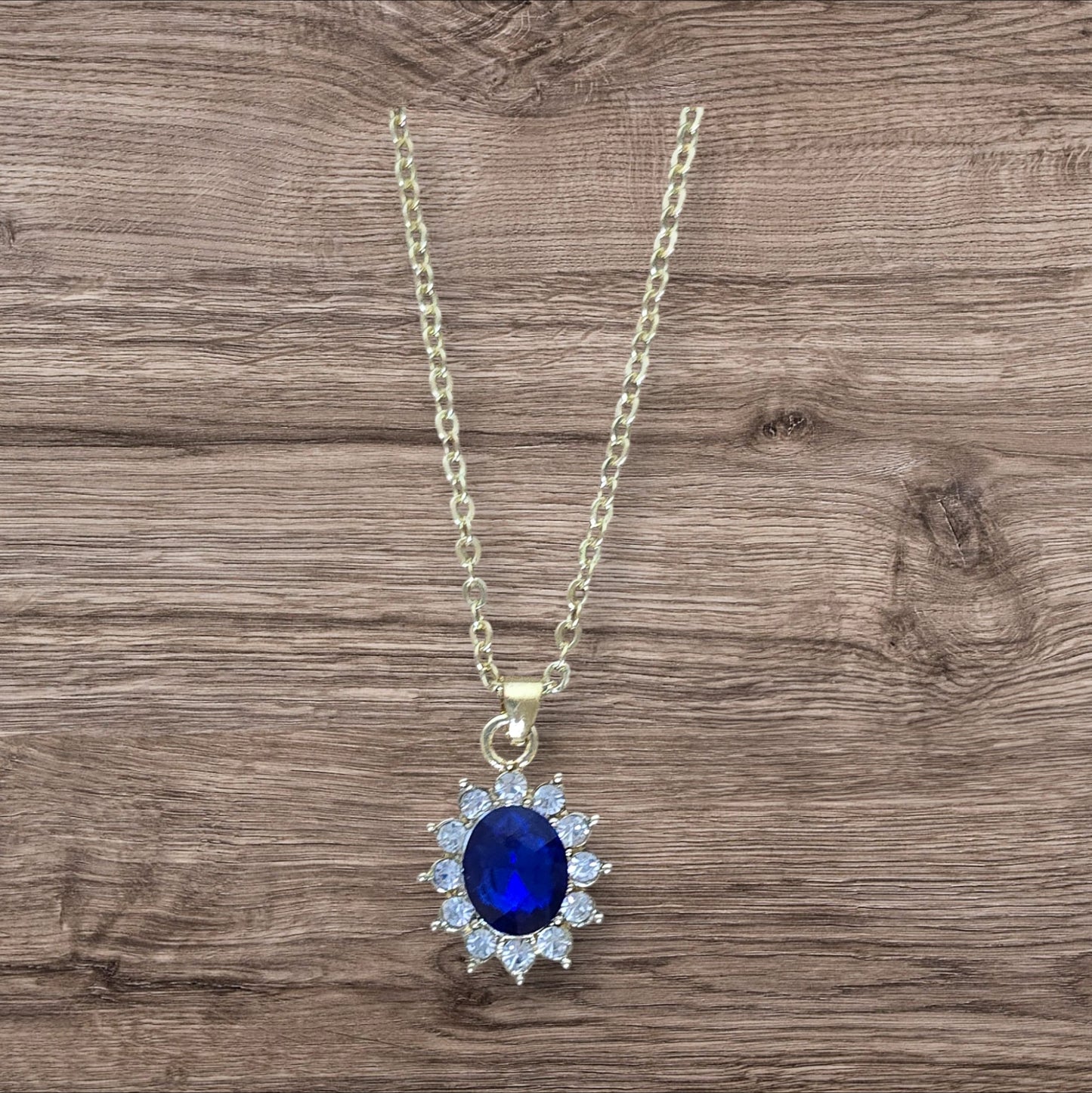 Blue Sapphire Sun Necklace