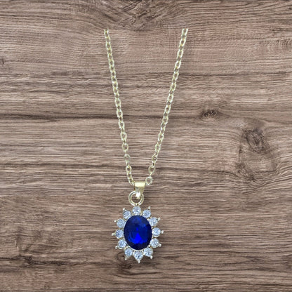 Blue Sapphire Sun Necklace
