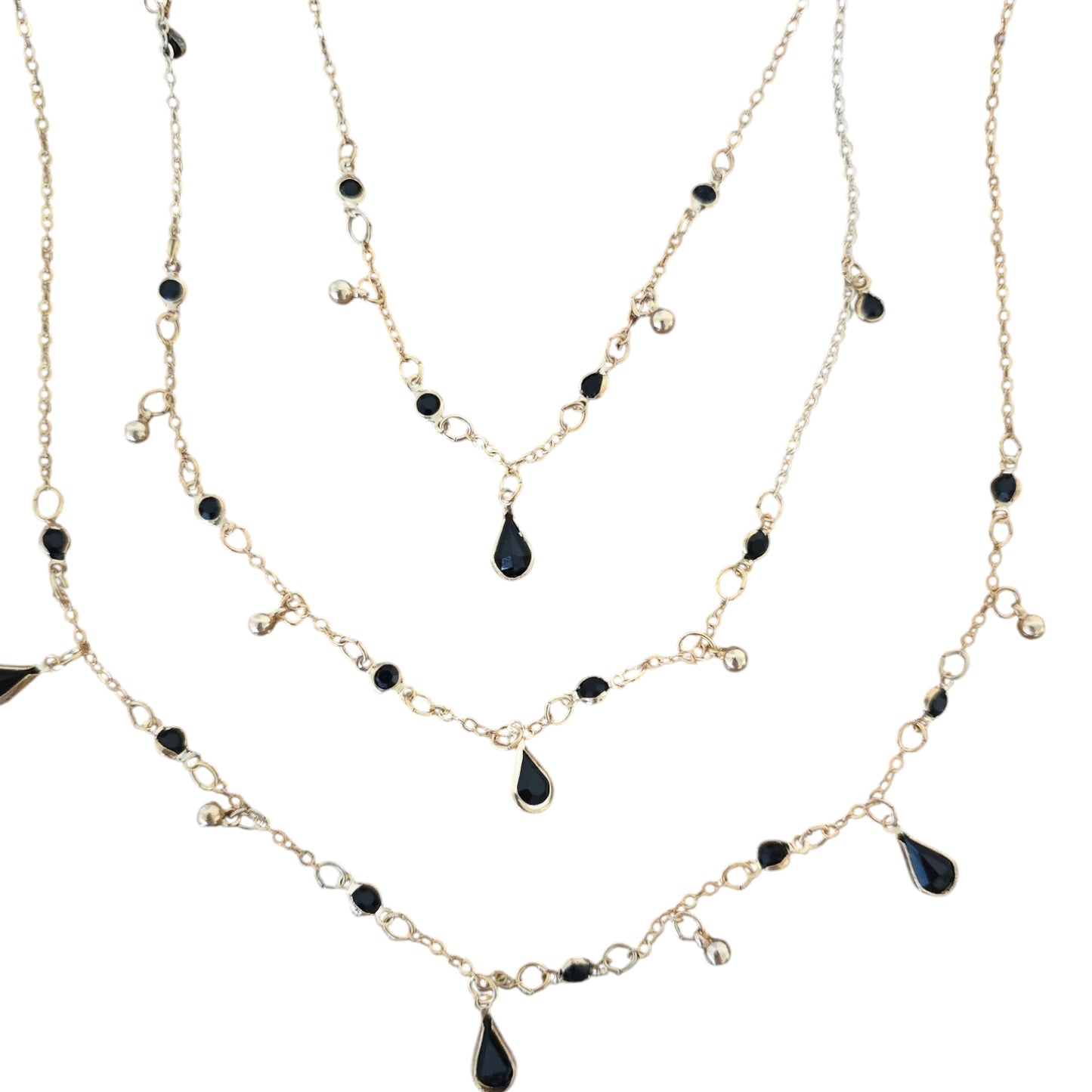 Teardrop Rhinestone Multilayer Necklace