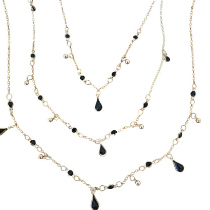 Teardrop Rhinestone Multilayer Necklace