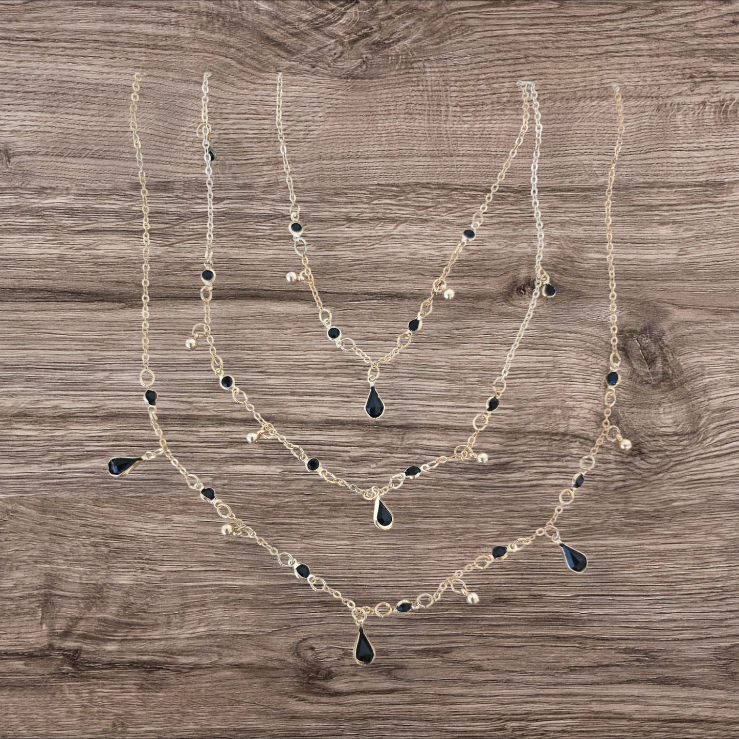 Teardrop Rhinestone Multilayer Necklace