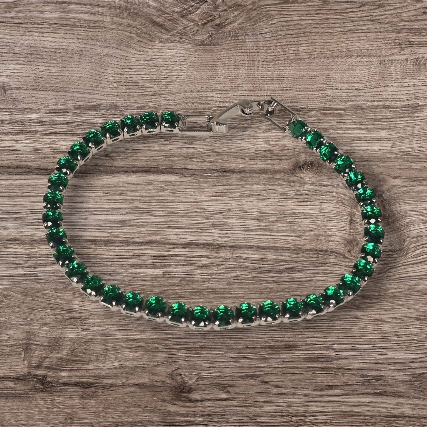 Green Tennis Bracelet