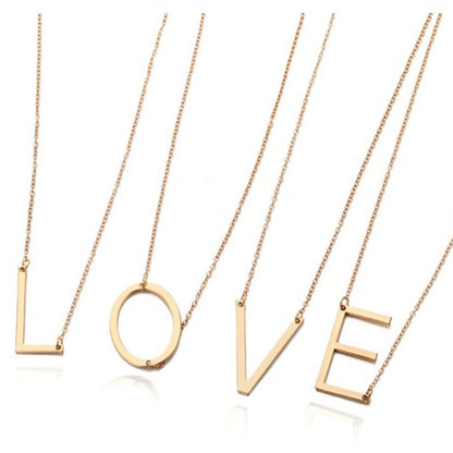 Monogram Necklace with Slanted Letter