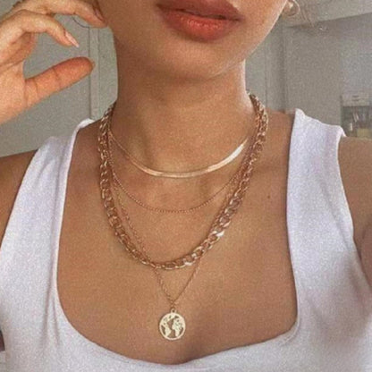 Travel Globe Gold Pendant Necklace